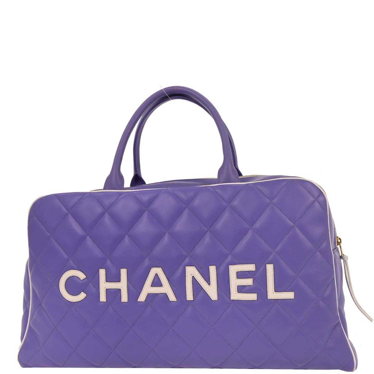 Chanel Purple 1994-1996 Calfskin Bowling Bag