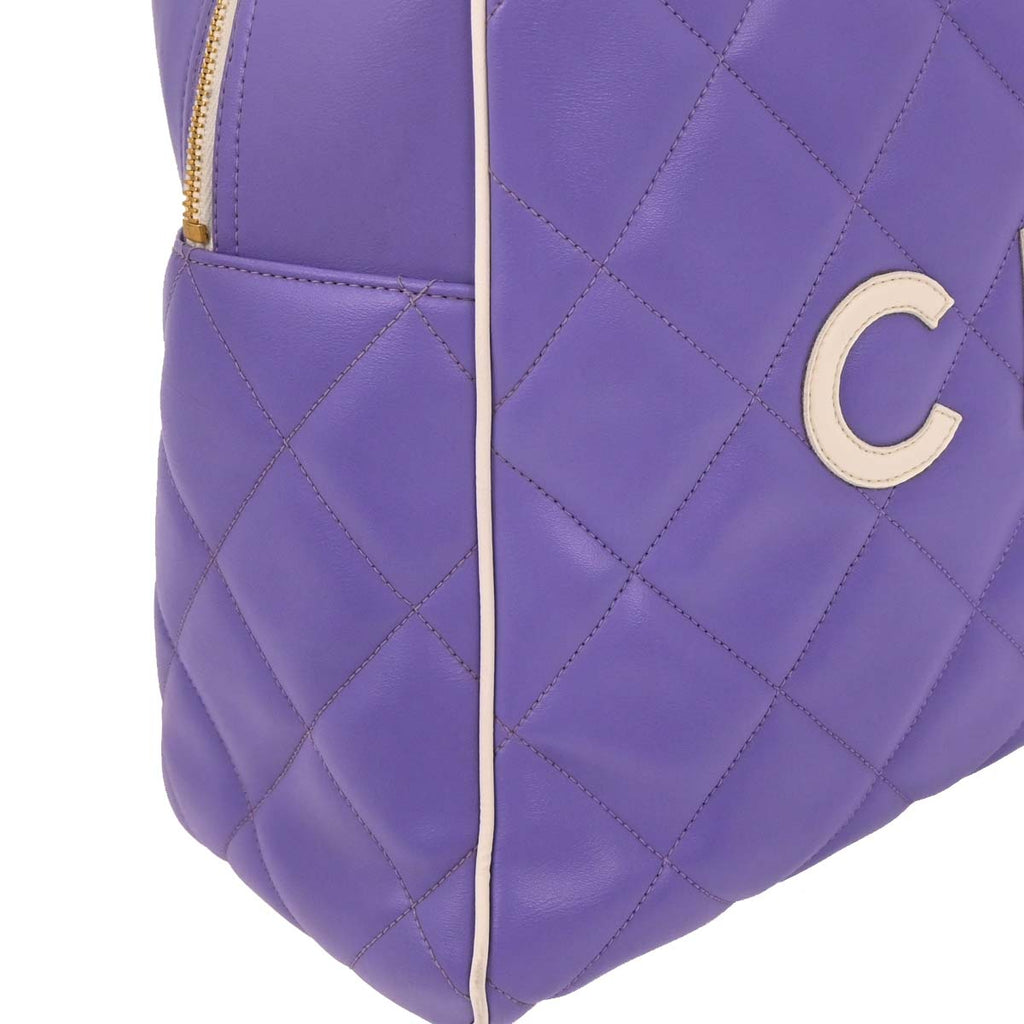 Chanel Purple 1994-1996 Calfskin Bowling Bag