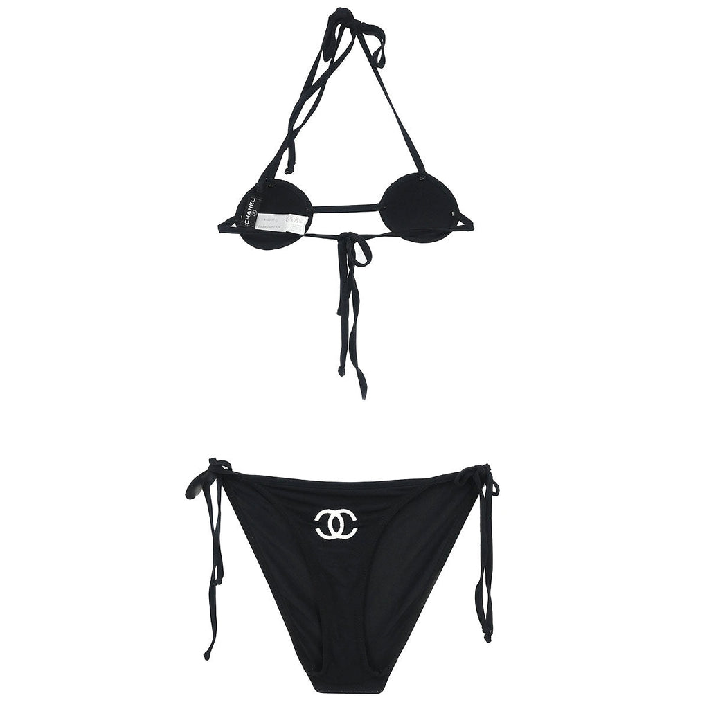 Chanel 1996 Micro Bikini Swimsuit Black #38