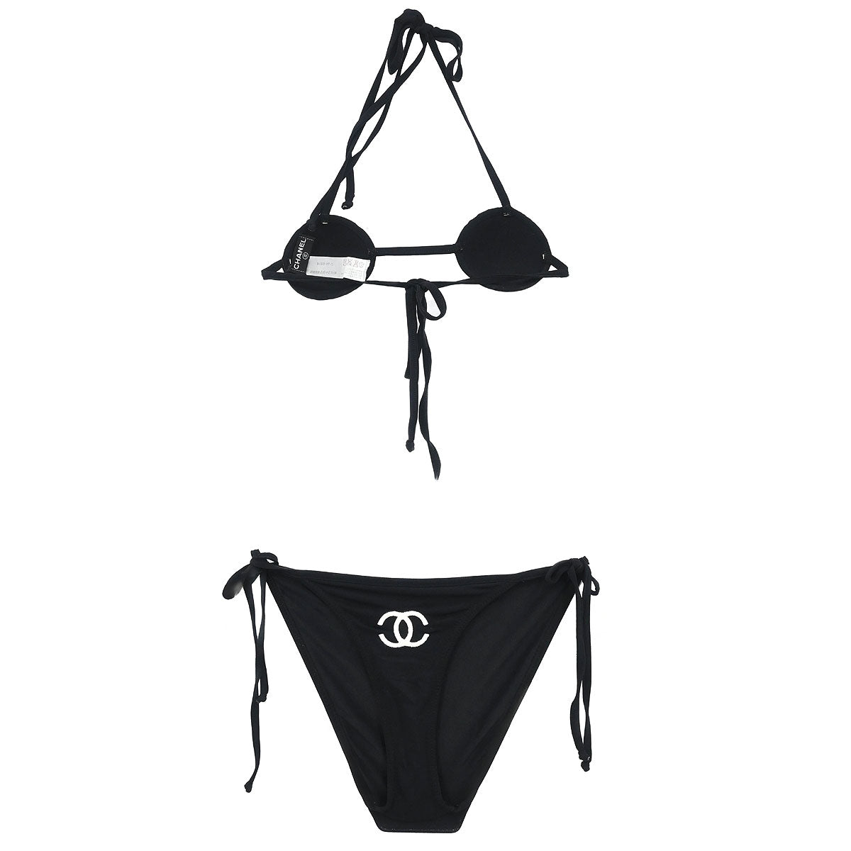 Chanel 1996 Micro Bikini Swimsuit Black #38