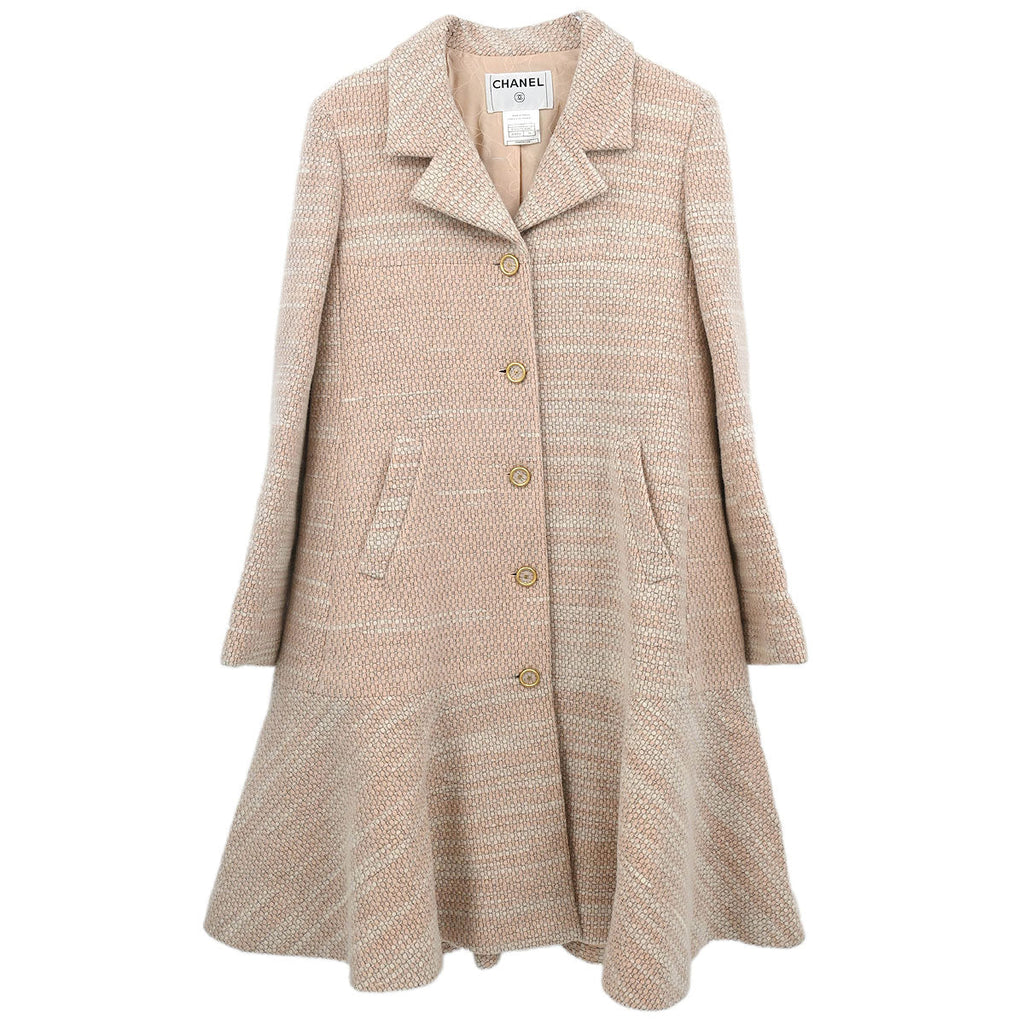 Chanel 2001 Single Breasted Coat Pink #38