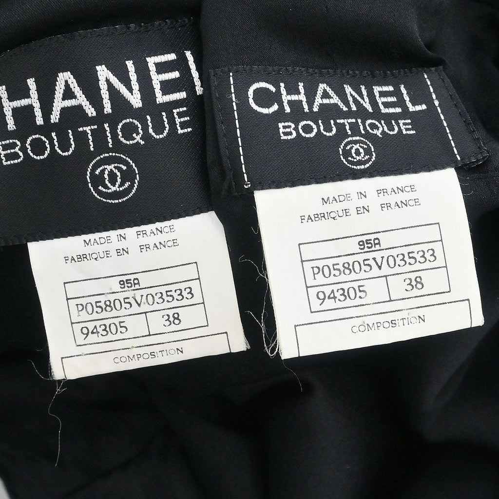 Chanel 1995 Setup Jacket Pants Black #38