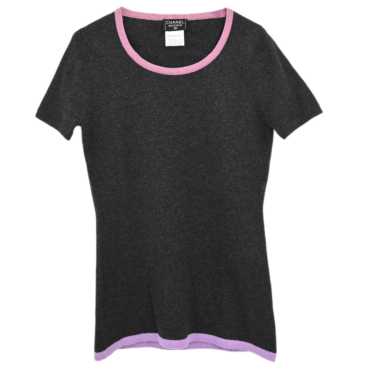 Chanel 1998 Set Cardigan Short Sleeve Top Gray #40