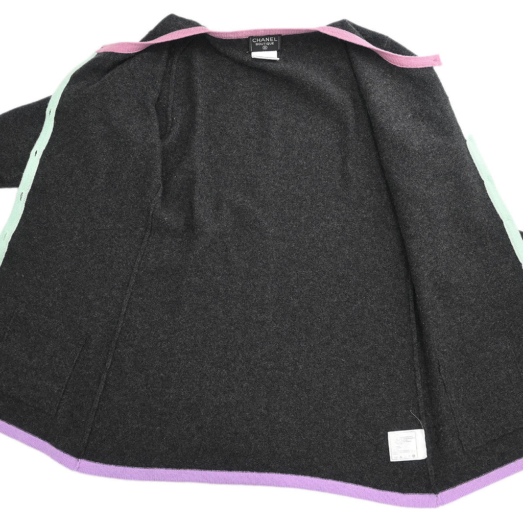 Chanel 1998 Set Cardigan Short Sleeve Top Gray #40