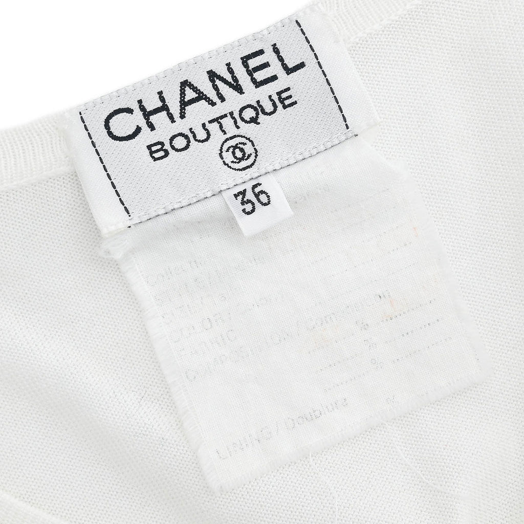 Chanel Short Sleeve Cardigan White #36