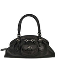 Christian Dior 2006 Black Leather My Dior Frame Bowling Handbag