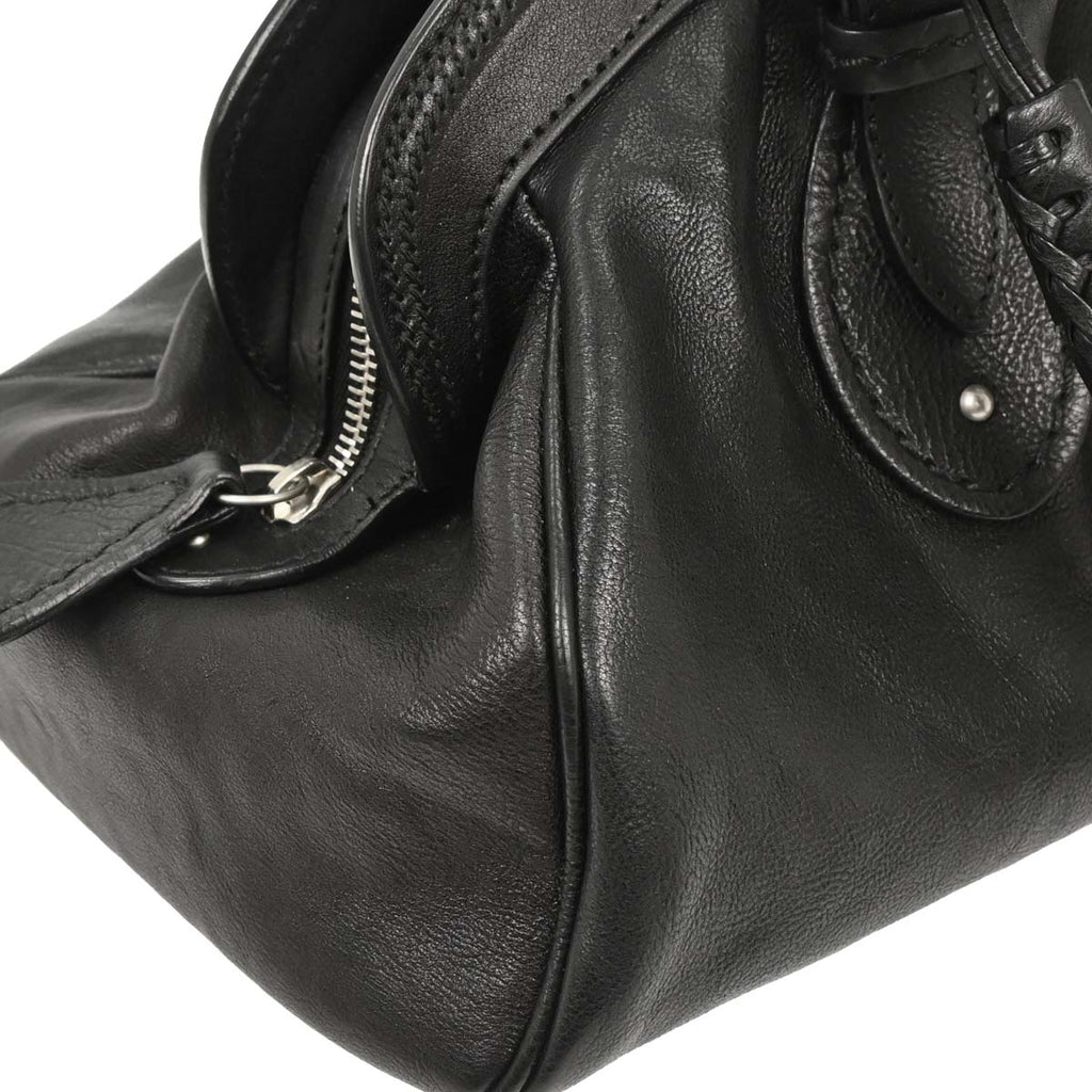 Christian Dior 2006 Black Leather My Dior Frame Bowling Handbag