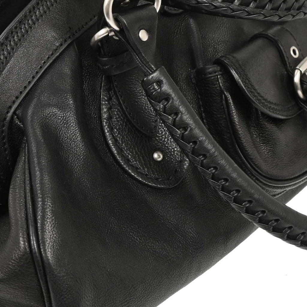 Christian Dior 2006 Black Leather My Dior Frame Bowling Handbag