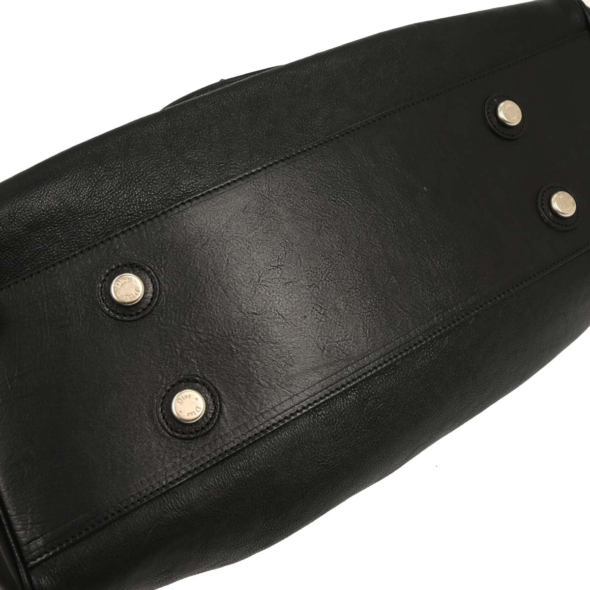 Christian Dior 2006 Black Leather My Dior Frame Bowling Handbag