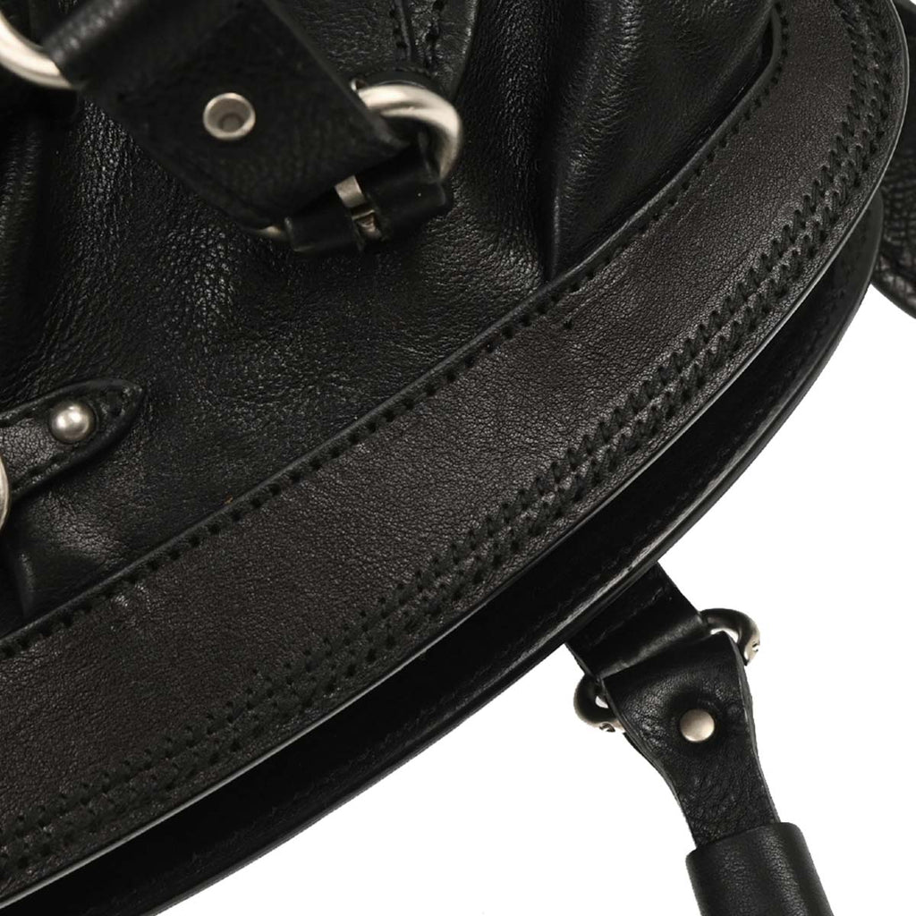 Christian Dior 2006 Black Leather My Dior Frame Bowling Handbag