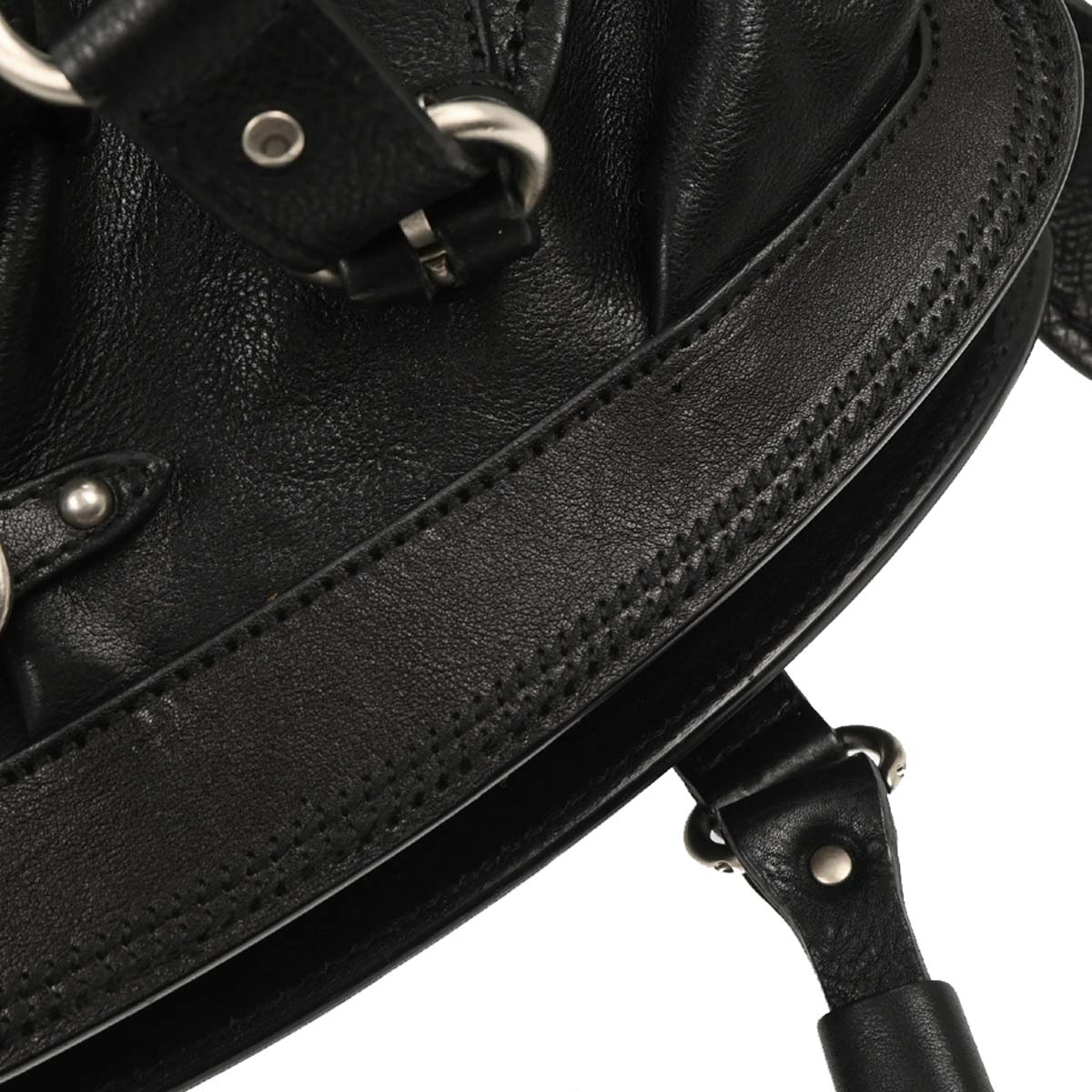 Christian Dior 2006 Black Leather My Dior Frame Bowling Handbag