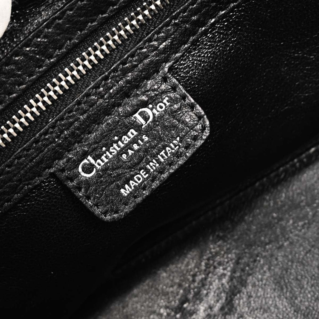 Christian Dior 2006 Black Leather My Dior Frame Bowling Handbag