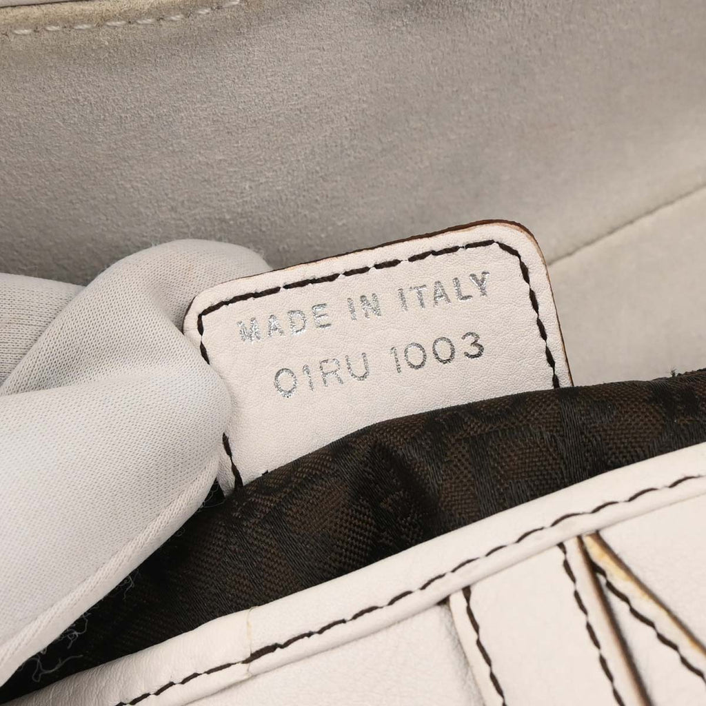Christian Dior 2003 White Leather Saddle Handbag