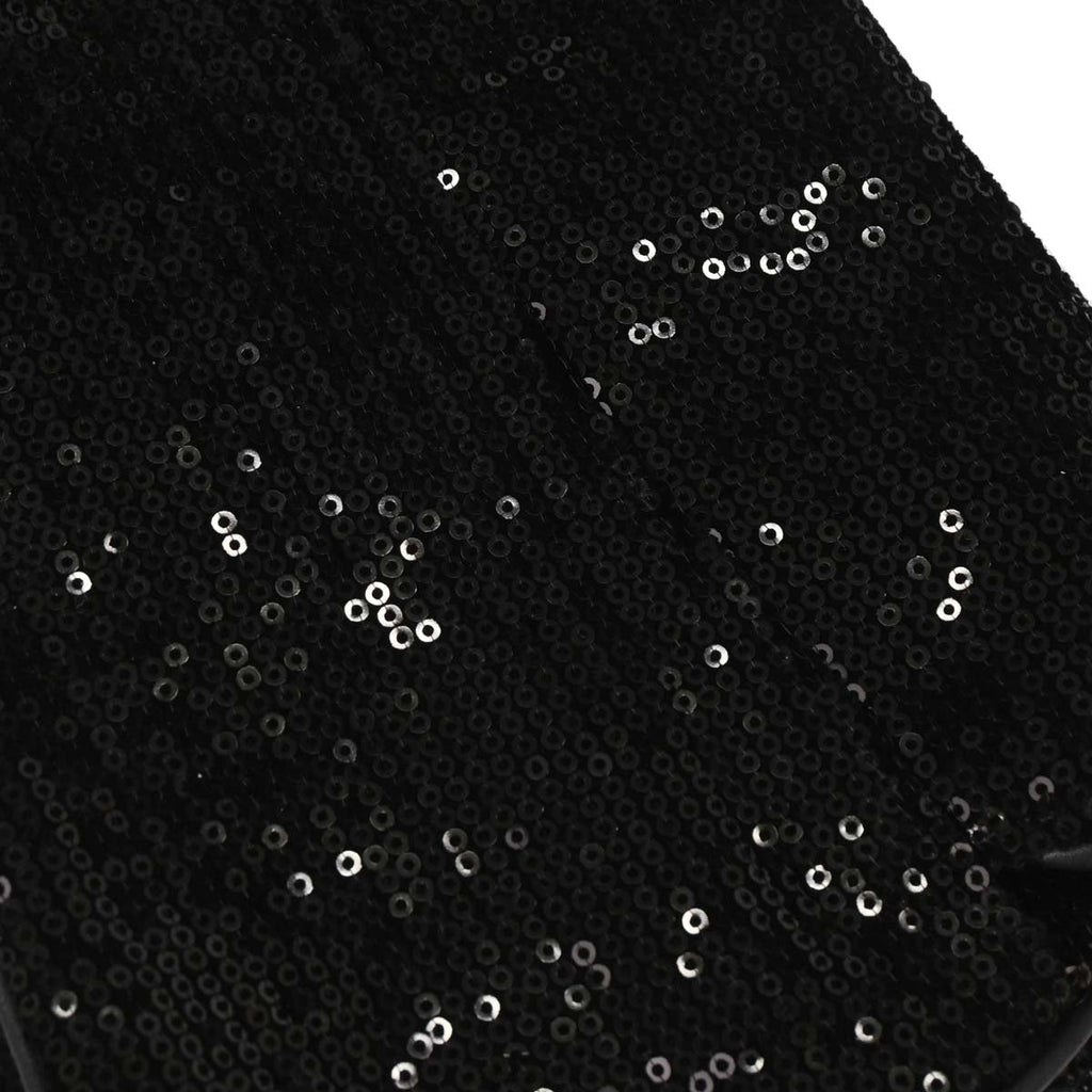 Christian Dior Black Velvet Sequins Saddle Handbag