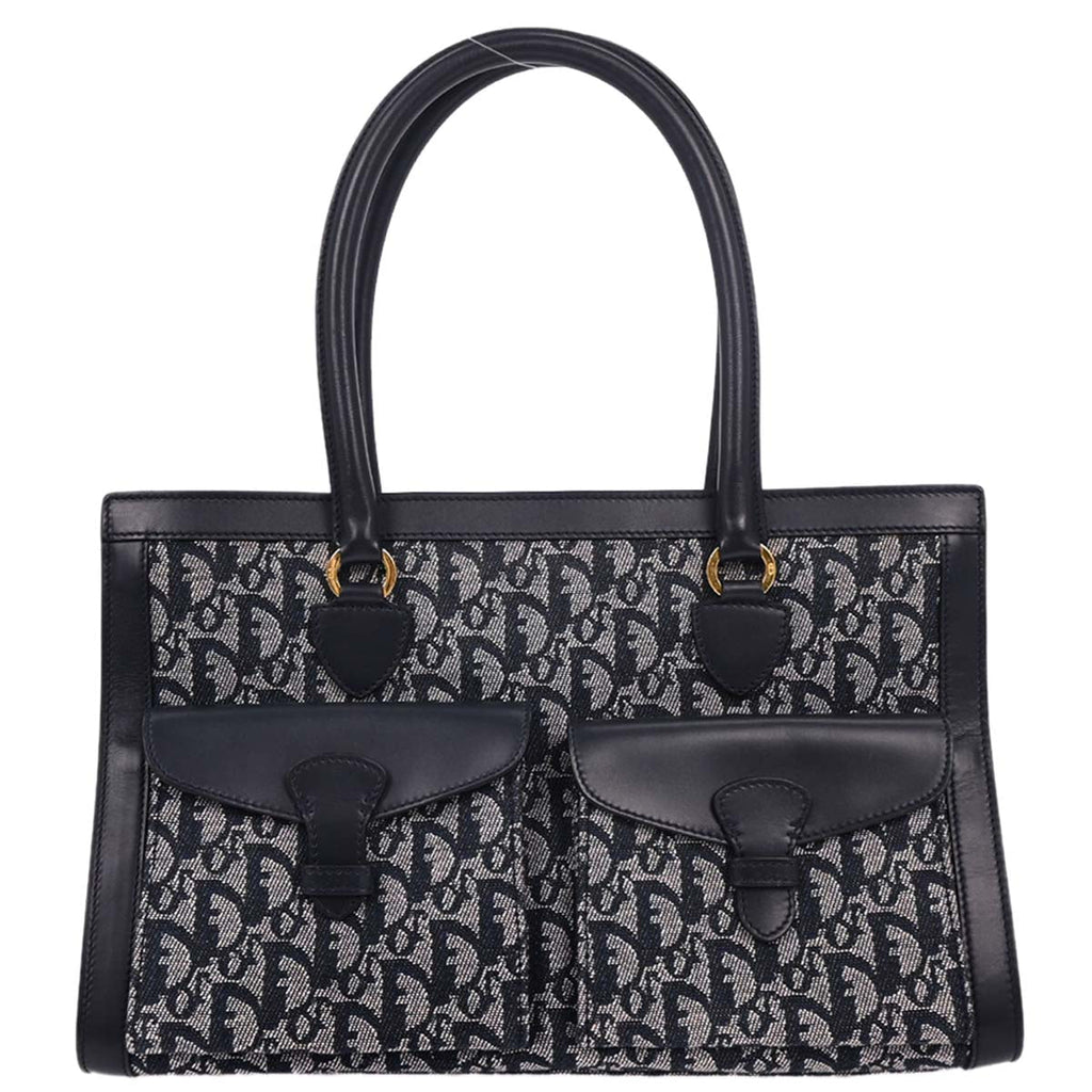 Christian Dior 2002 Navy Trotter Tote Bag