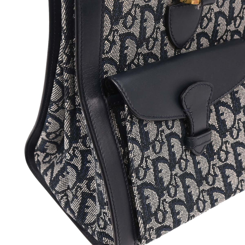 Christian Dior 2002 Navy Trotter Tote Bag