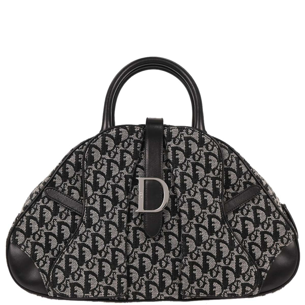 Christian Dior 2002 Black Double Saddle Trotter Handbag