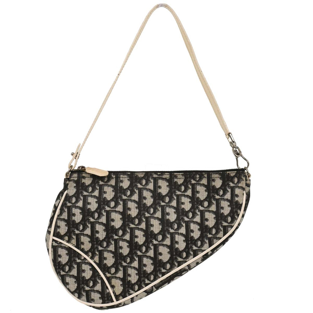 Christian Dior 2004 Black PVC Trotter Saddle Handbag