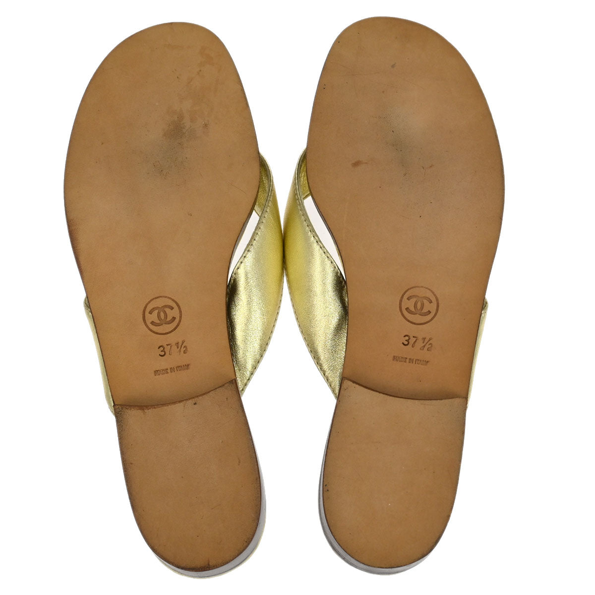 Chanel * Lambskin Turnlock Sandals Shoes #37