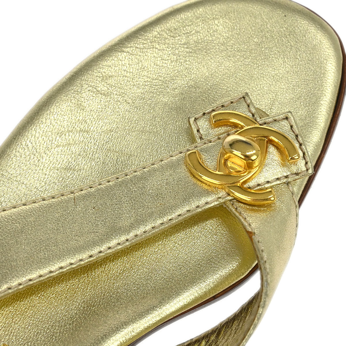 Chanel * Lambskin Turnlock Sandals Shoes #37