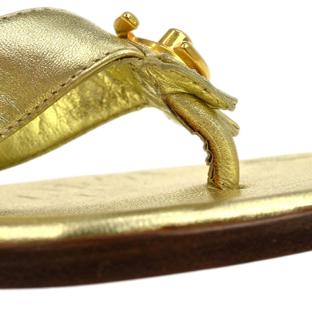 Chanel * Lambskin Turnlock Sandals Shoes #37