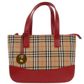 Burberry Beige Red House Check Tote Handbag