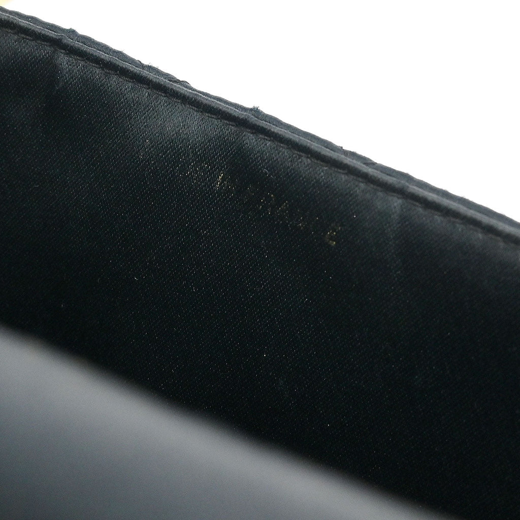 Chanel 1989-1991 Black Satin Mini Classic Square Flap Shoulder Bag