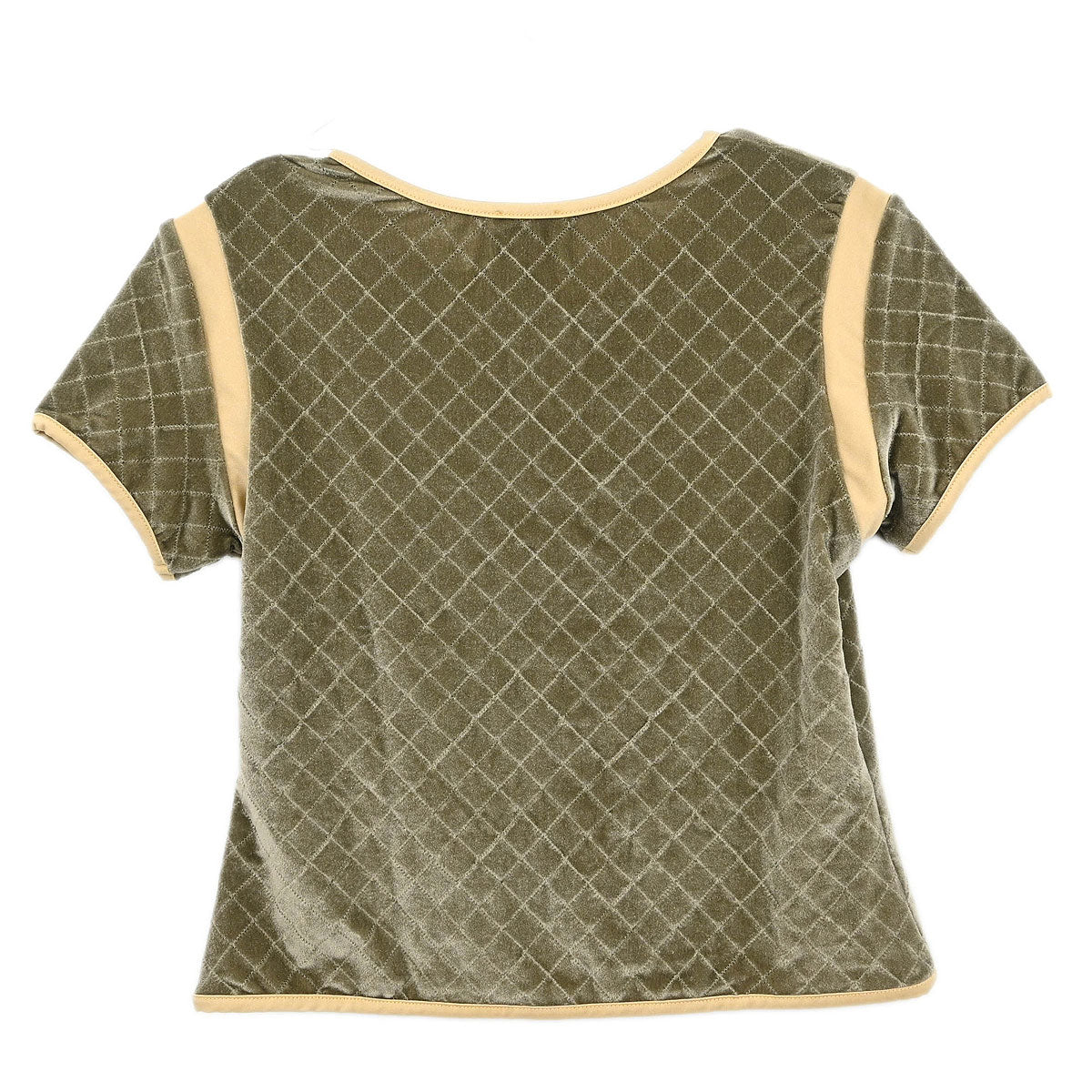 Chanel 2005 Zip Up Short Sleeve Jacket Khaki #42