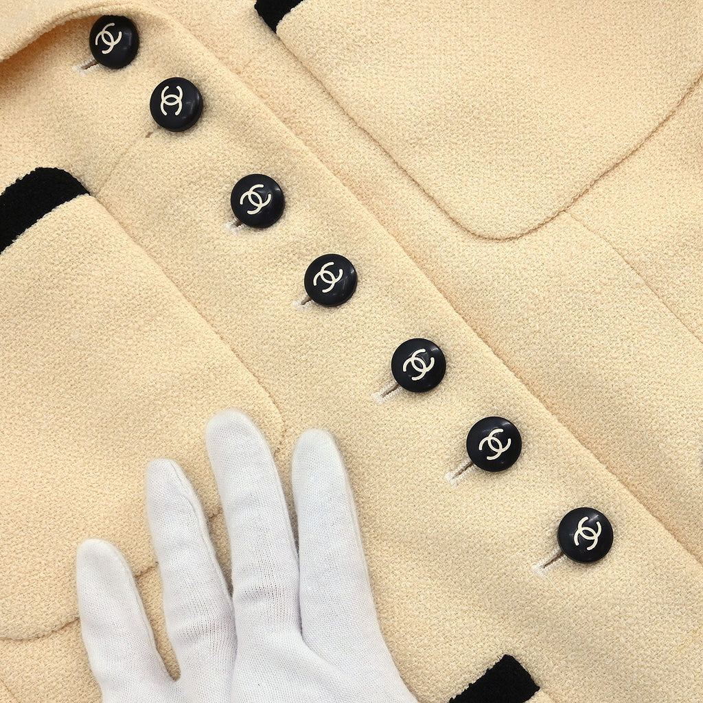 Chanel 1996 Single Breasted Jacket Ivory #36