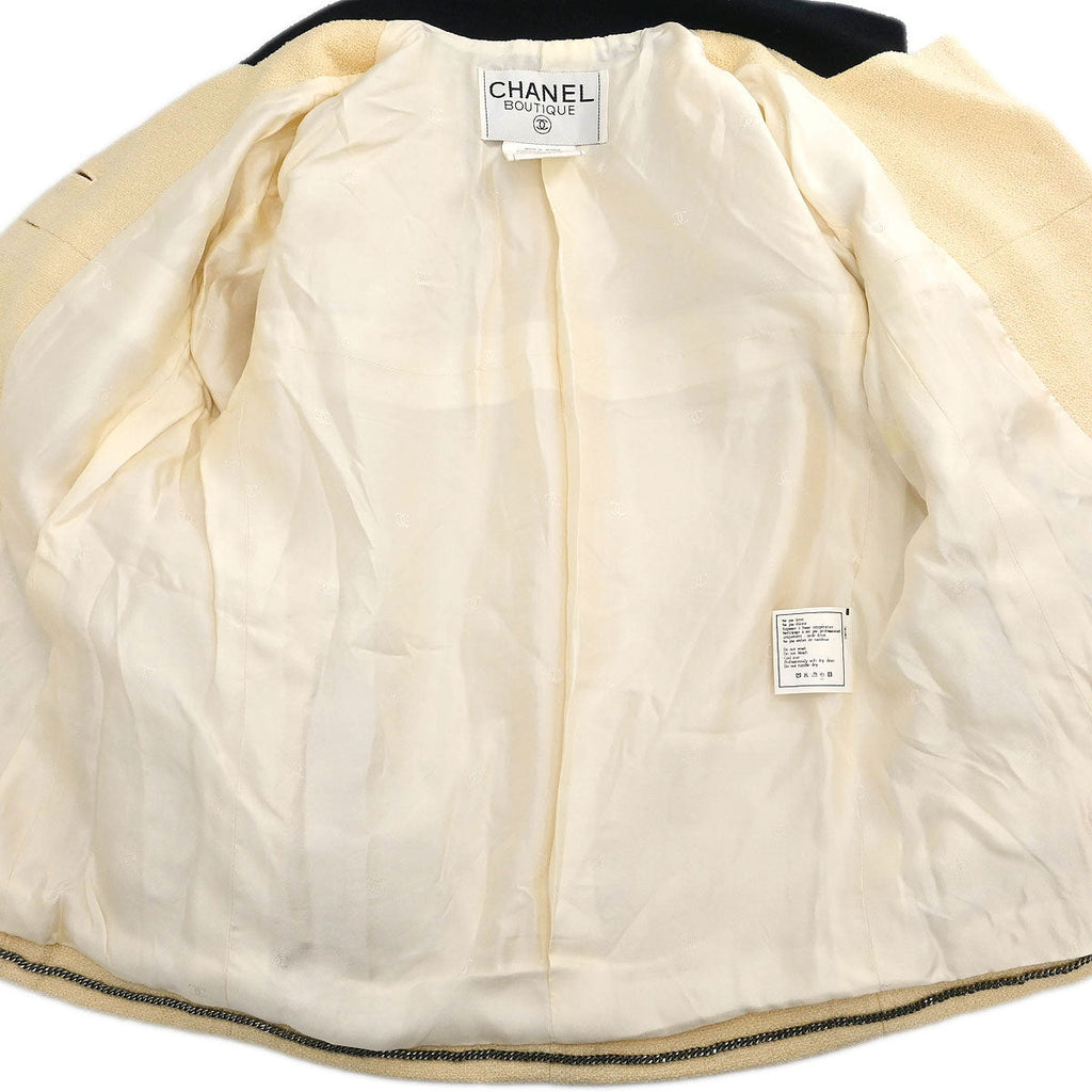 Chanel 1996 Single Breasted Jacket Ivory #36