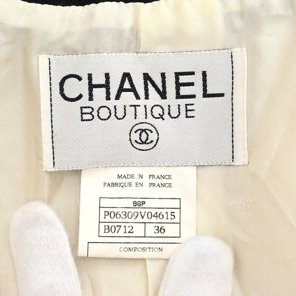 Chanel 1996 Single Breasted Jacket Ivory #36