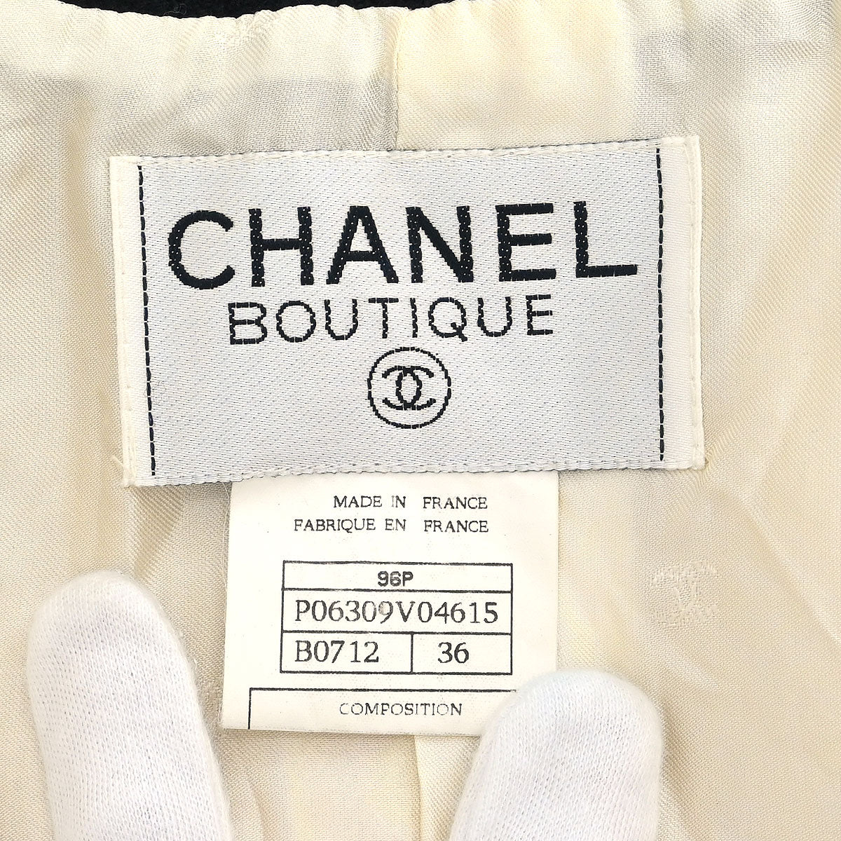 Chanel 1996 Single Breasted Jacket Ivory #36