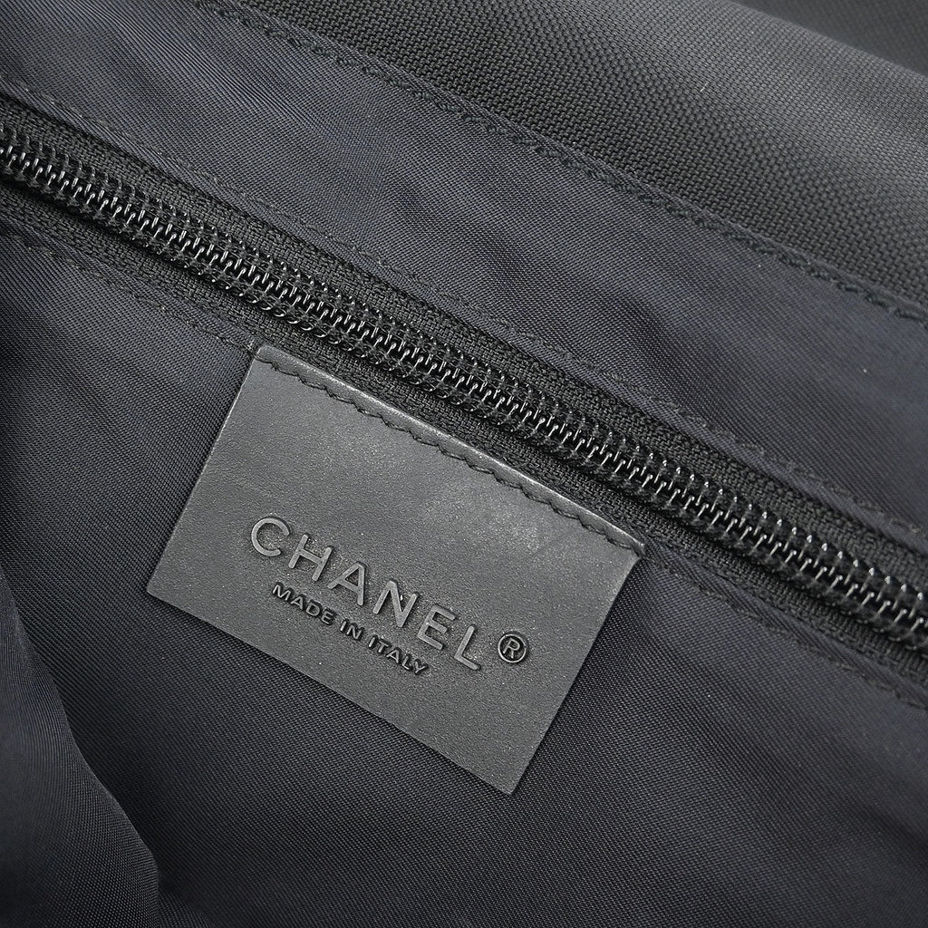 Chanel 2005-2006 Black Felt Nylon Sport Line 2way Shoulder Handbag