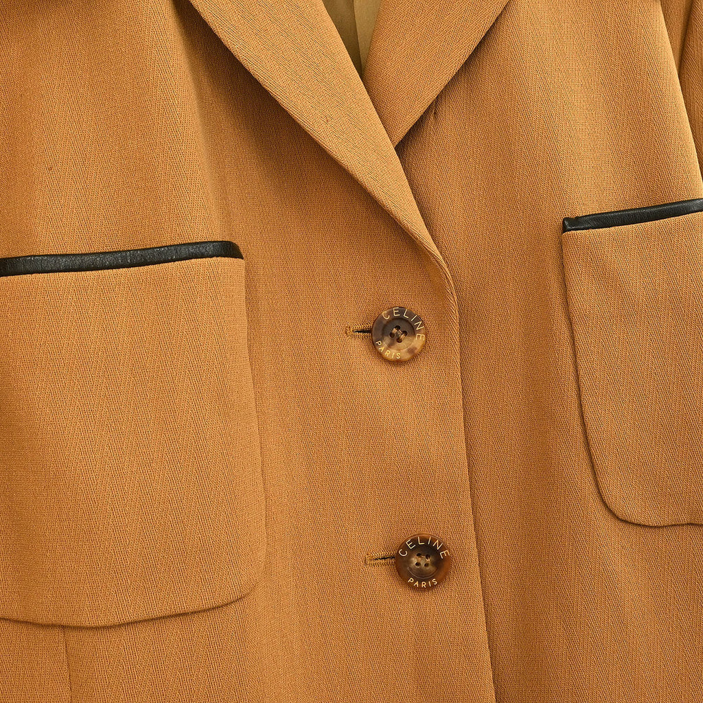 Celine Setup Suit Jacket Skirt Brown #42