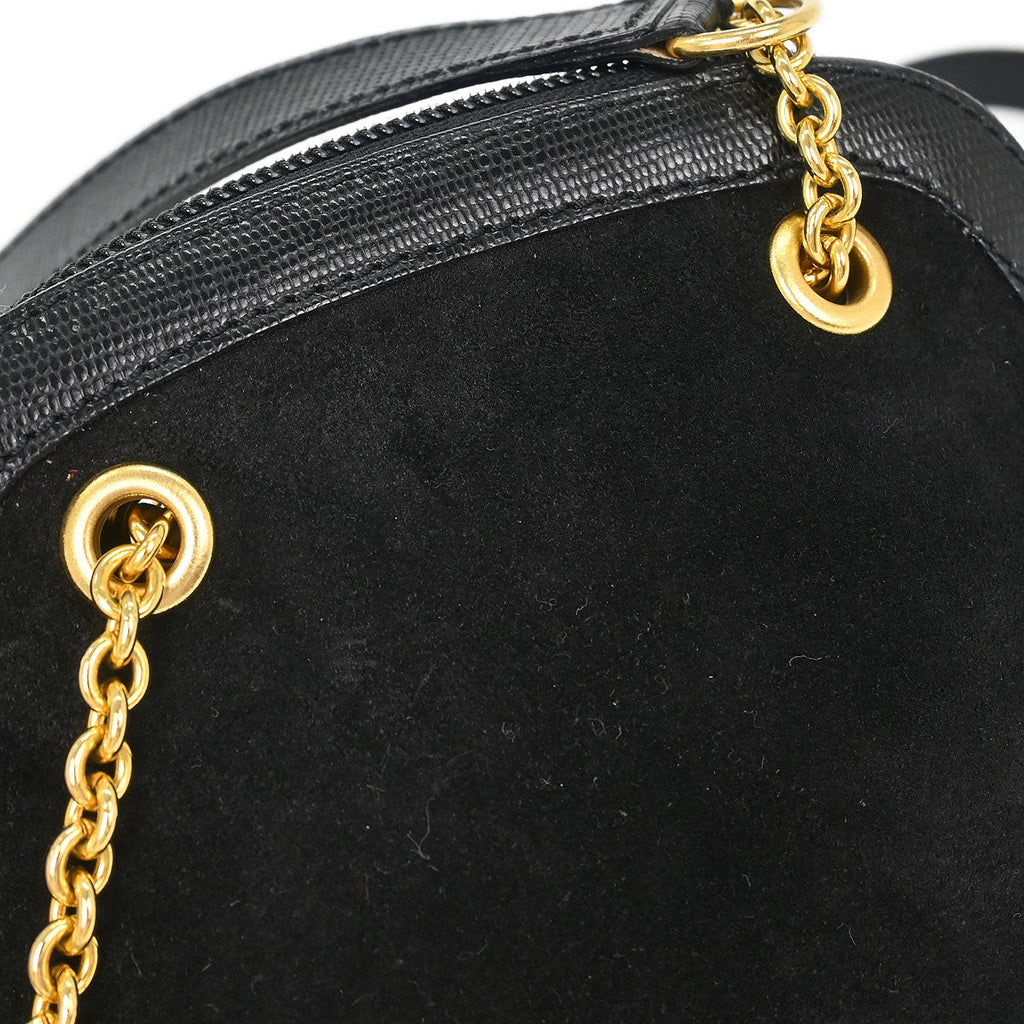 Celine Black Suede Shoulder Bag