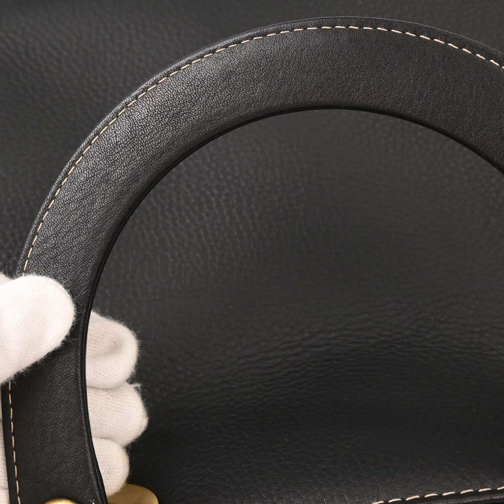 Christian Dior Black Calfskin Large Lady Dior 2way Shoulder Handbag