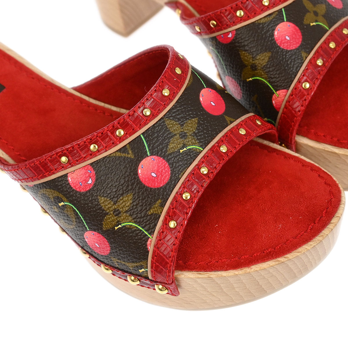 Louis Vuitton * 2005 Monogram Cherry Mule Sandals Shoes #36