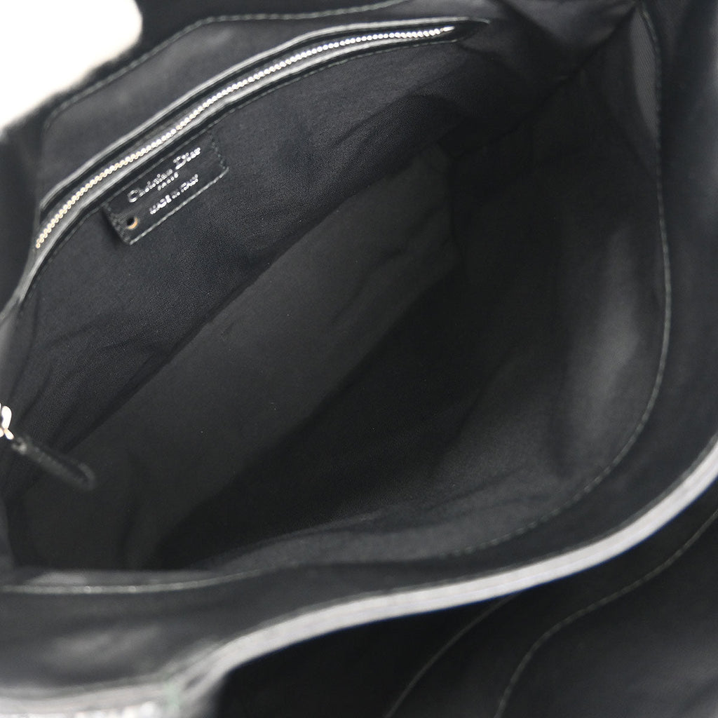 Christian Dior Black Lambskin Lady Dior Cannage Tote Handbag