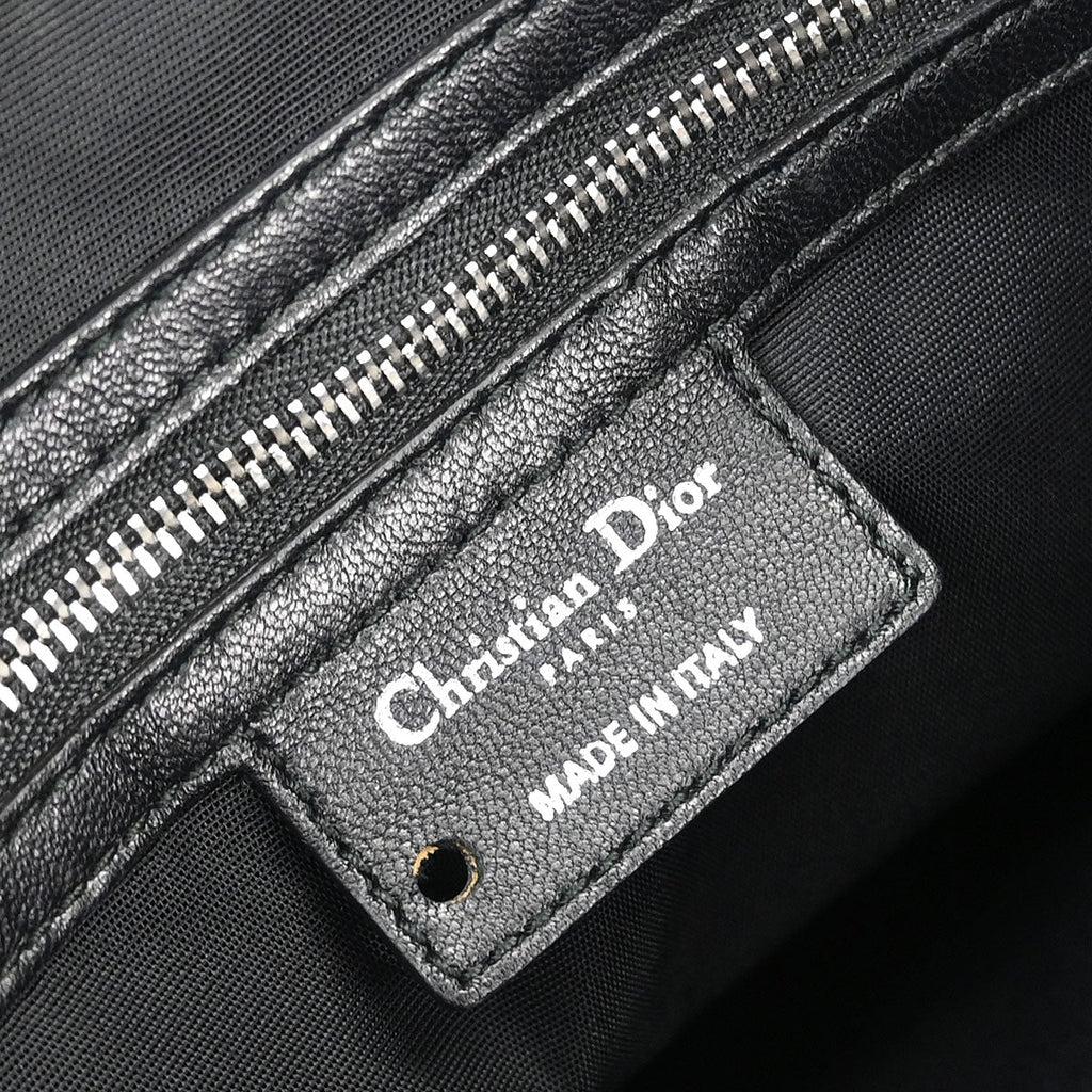 Christian Dior Black Lambskin Lady Dior Cannage Tote Handbag