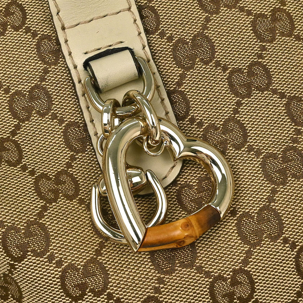 Gucci Beige Heart Bit GG 2way Shoulder Tote Bag