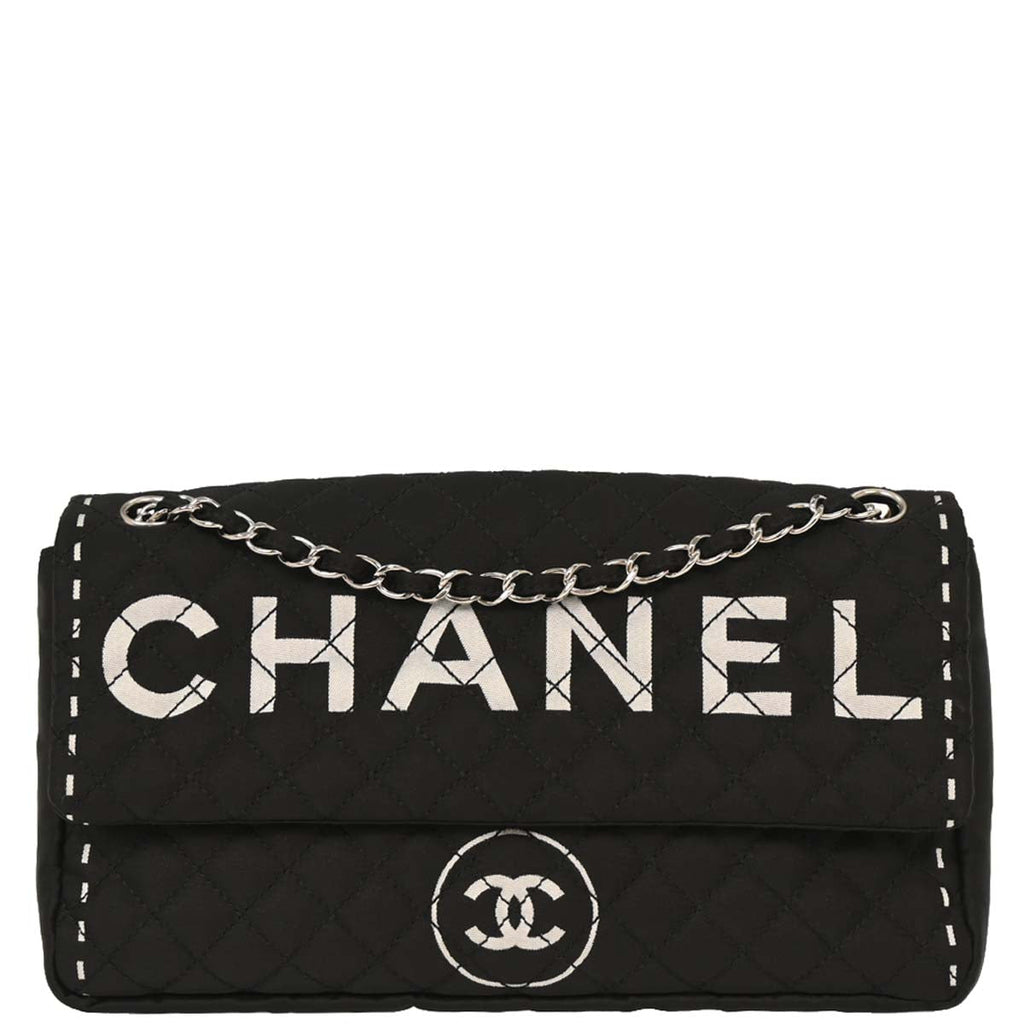 Chanel Black Satin Straight Flap Shoulder Bag