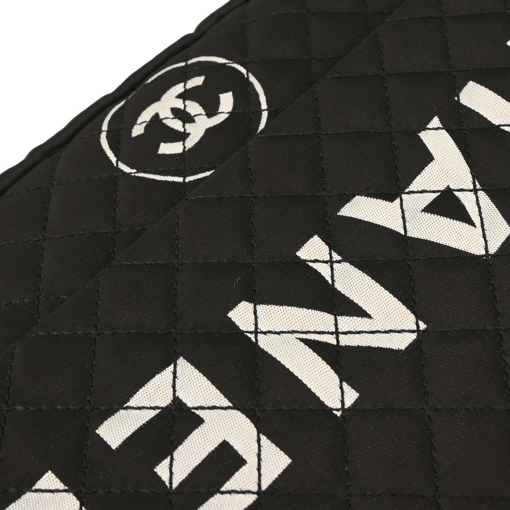 Chanel Black Satin Straight Flap Shoulder Bag