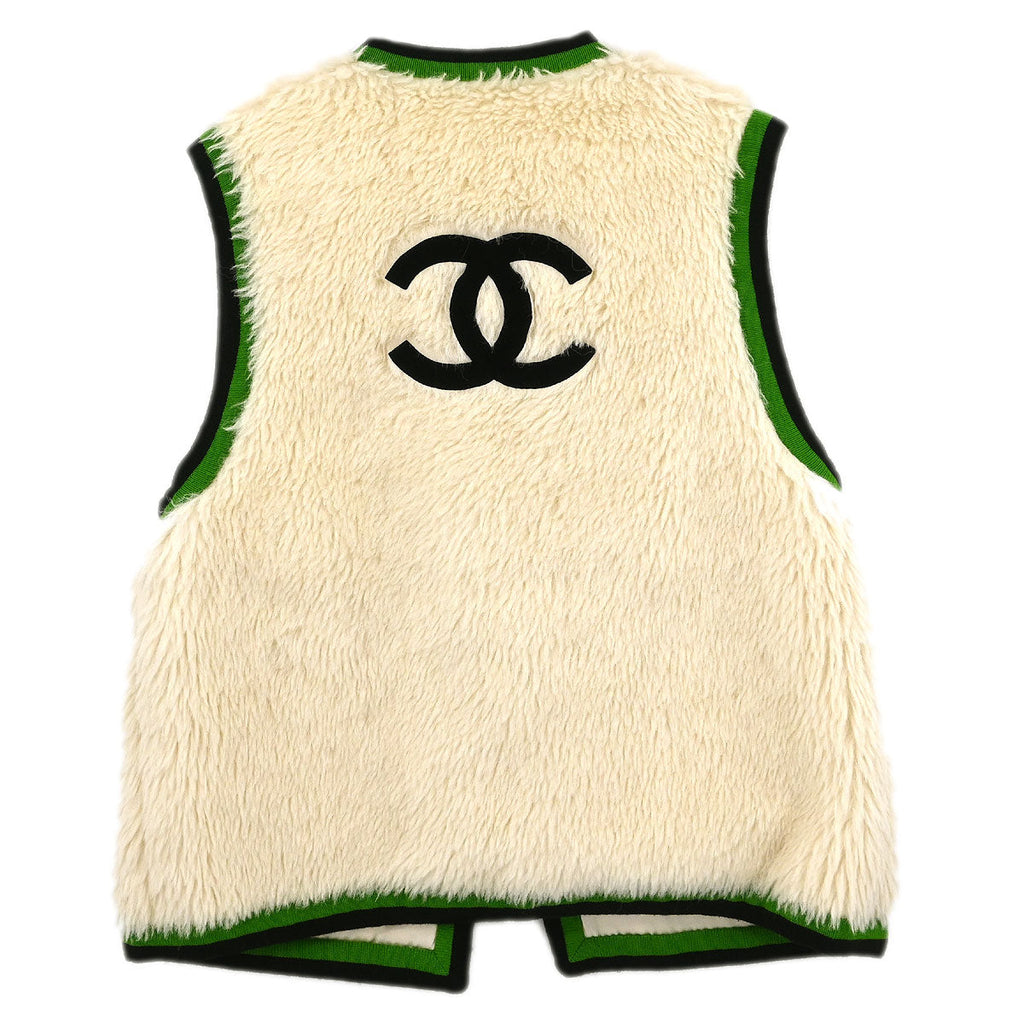 Chanel Sleeveless Fur Vest White
