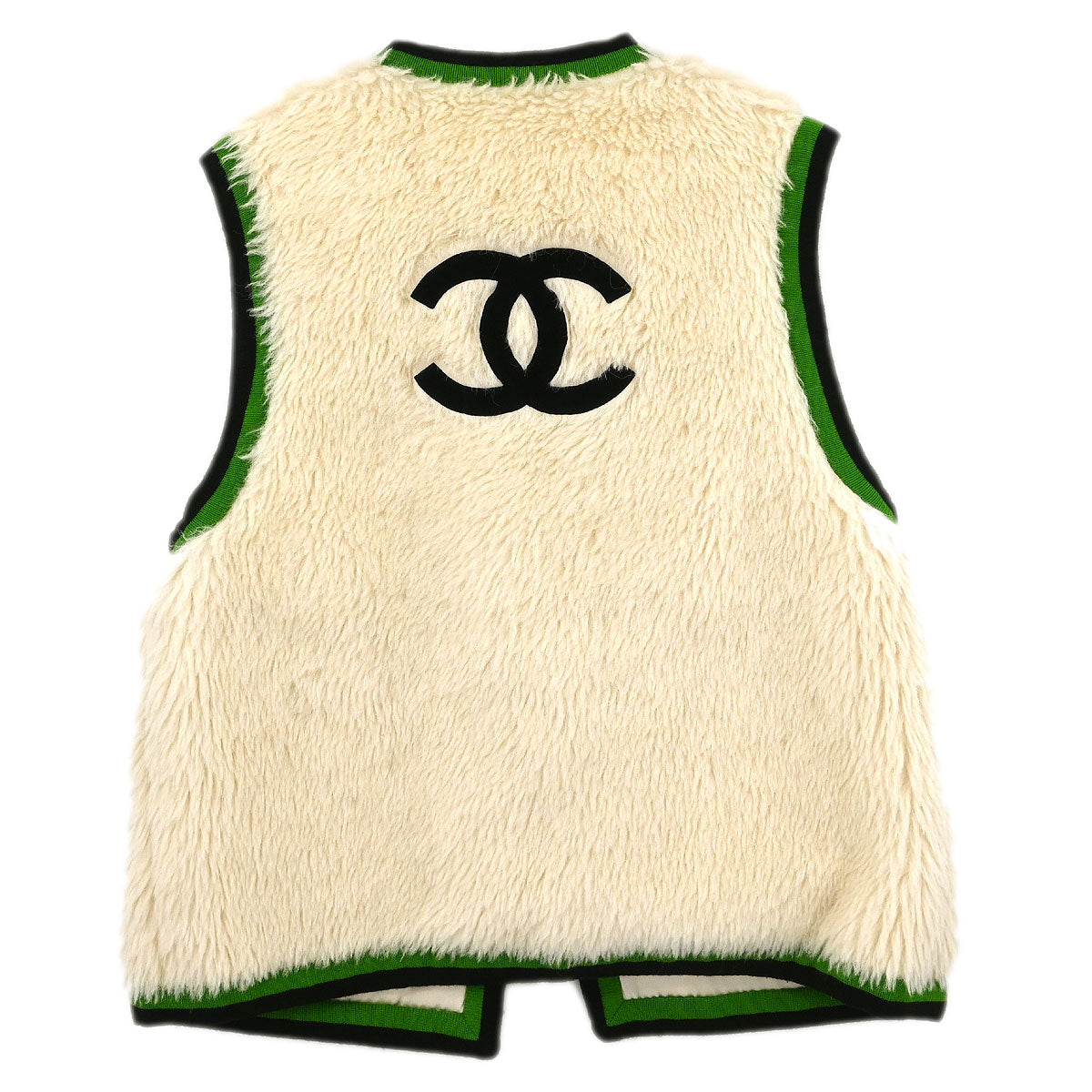 Chanel Sleeveless Fur Vest White