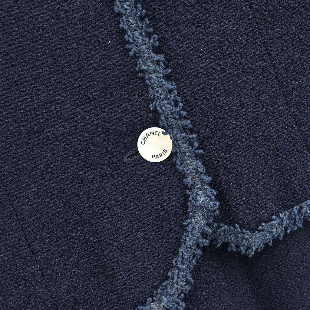Chanel Setup Suit Jacket Skirt Navy #42