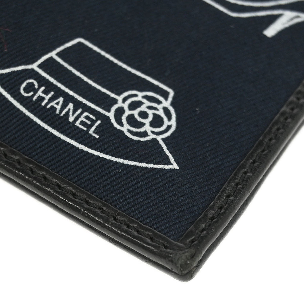 Chanel 2002-2003 Navy Canvas Icon Chain Handbag