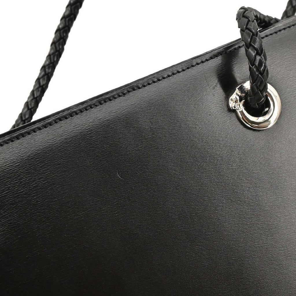 Cartier Black Leather Panthere Tote Handbag
