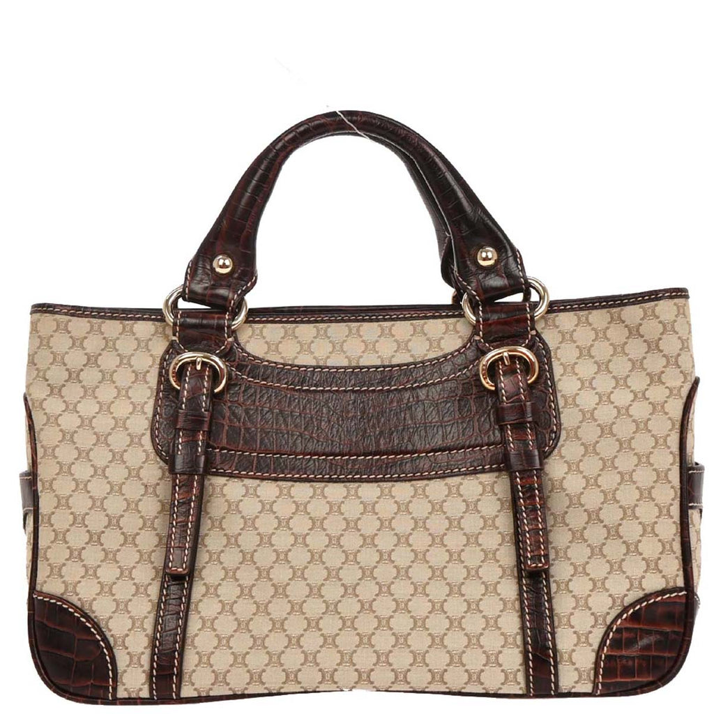 Celine * Beige Canvas Macadam Boogie Tote Handbag