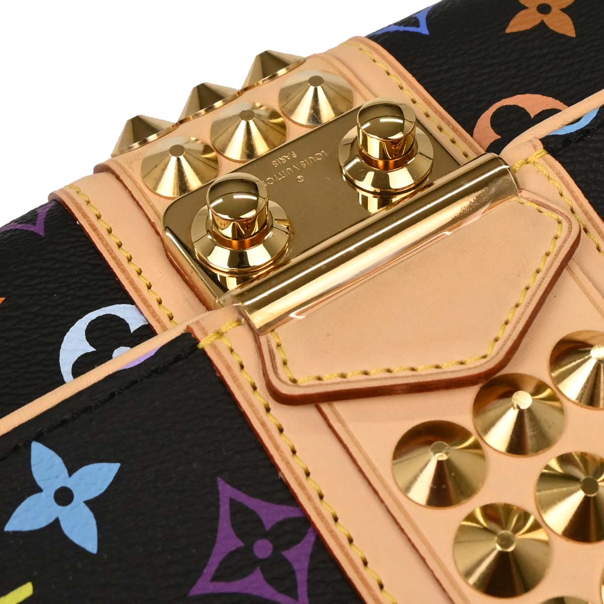 Louis Vuitton 2009 Black Monogram Multicolor Pochette Courtney M45640
