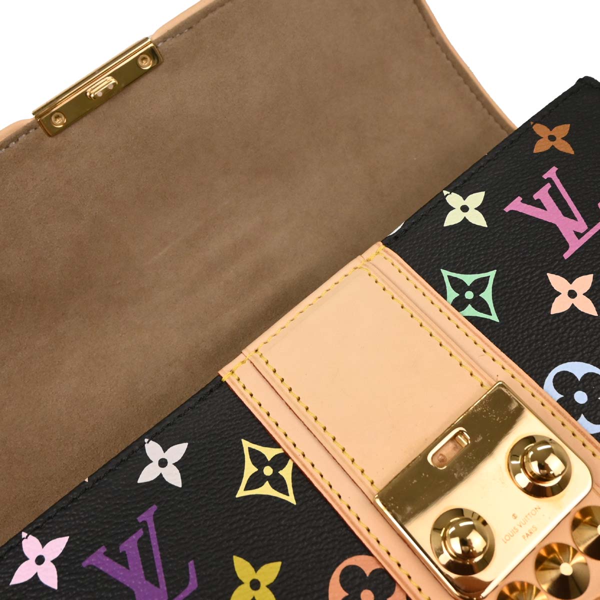 Louis Vuitton 2009 Black Monogram Multicolor Pochette Courtney M45640